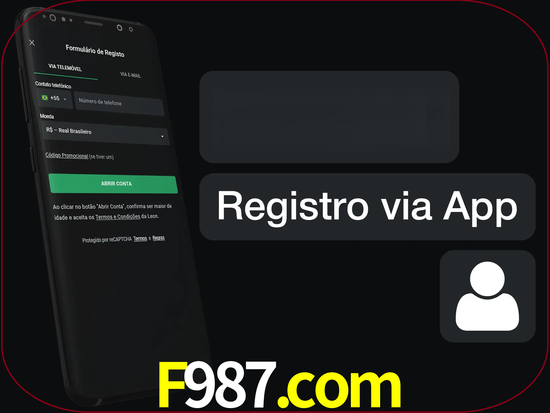 Registre-se com duas etapas usando o aplicativo.