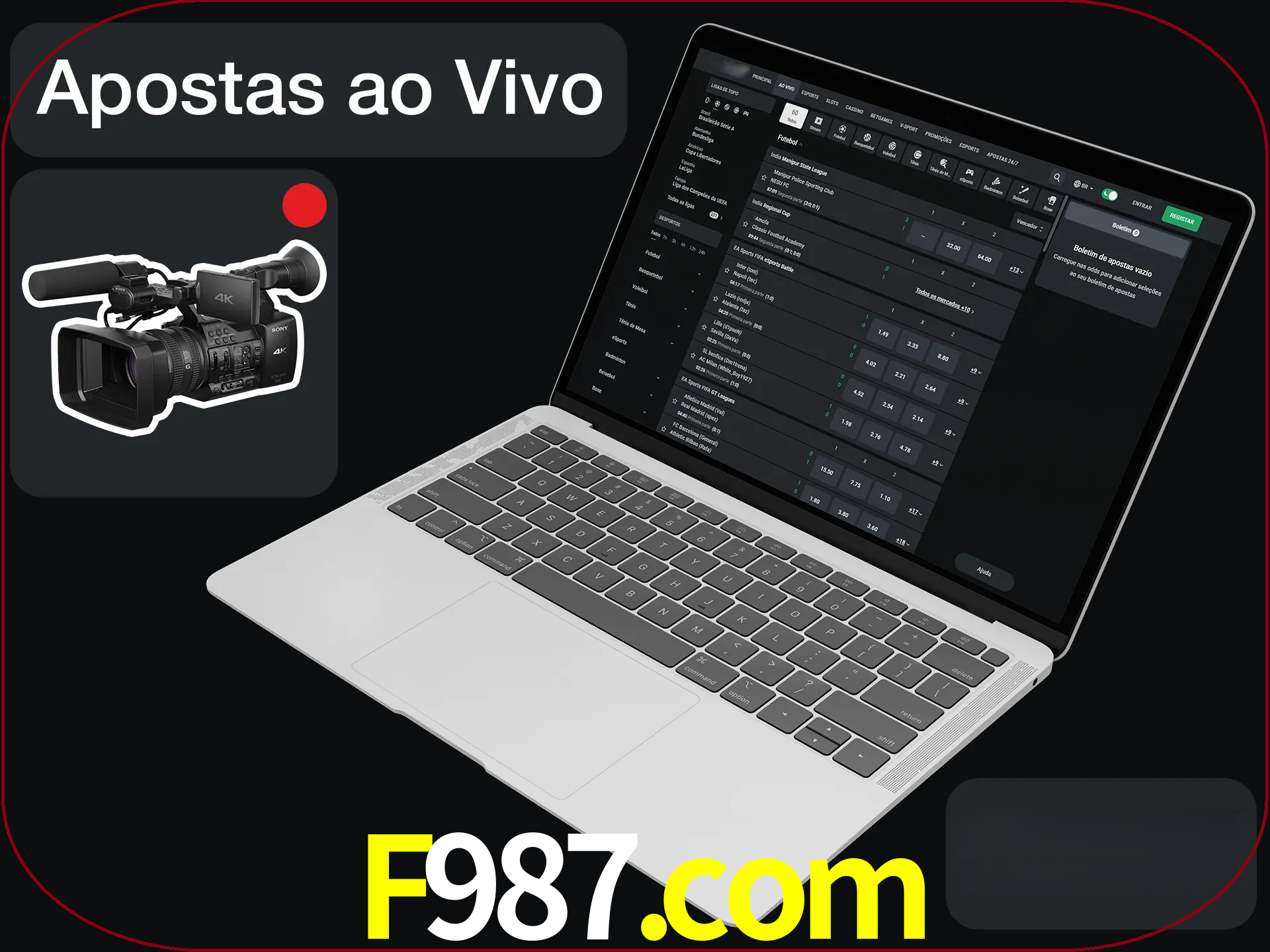 Aposte em formato ao vivo em nosso site.